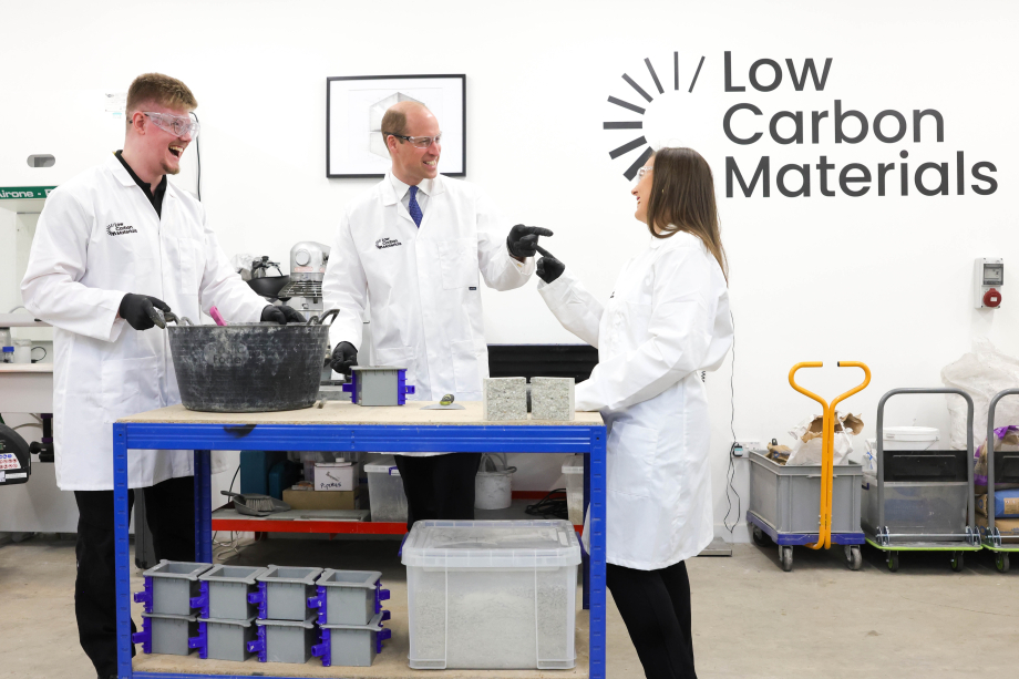 The Prince of Wales visits Low Carbon Materials to meet staff