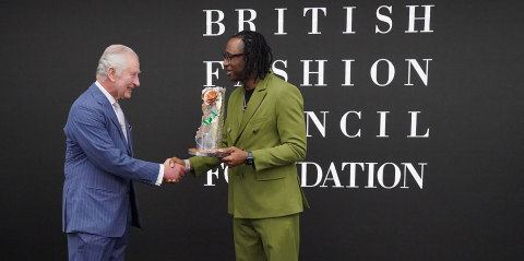 The King presents the Queen Elizabeth II Award for Design