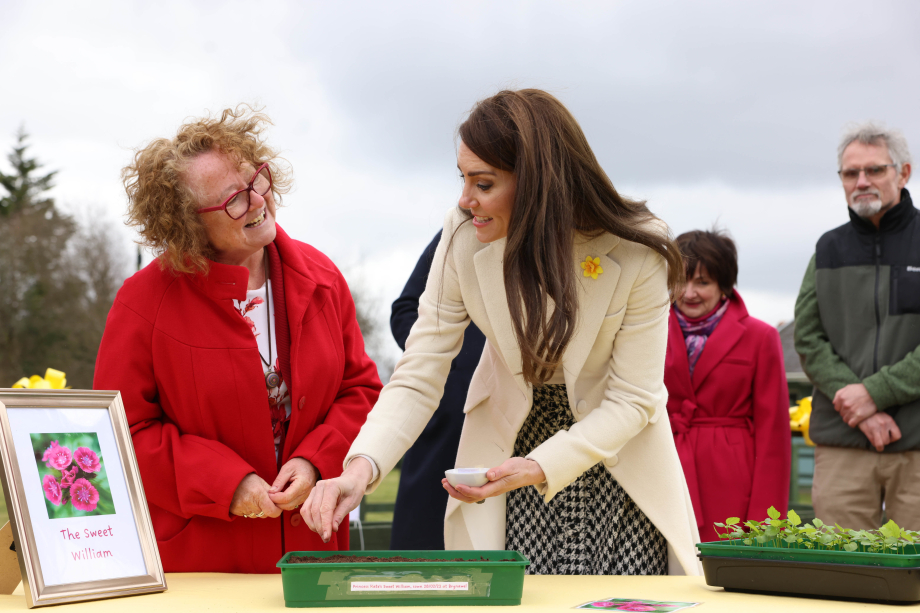The Princess of Wales visits an allotment