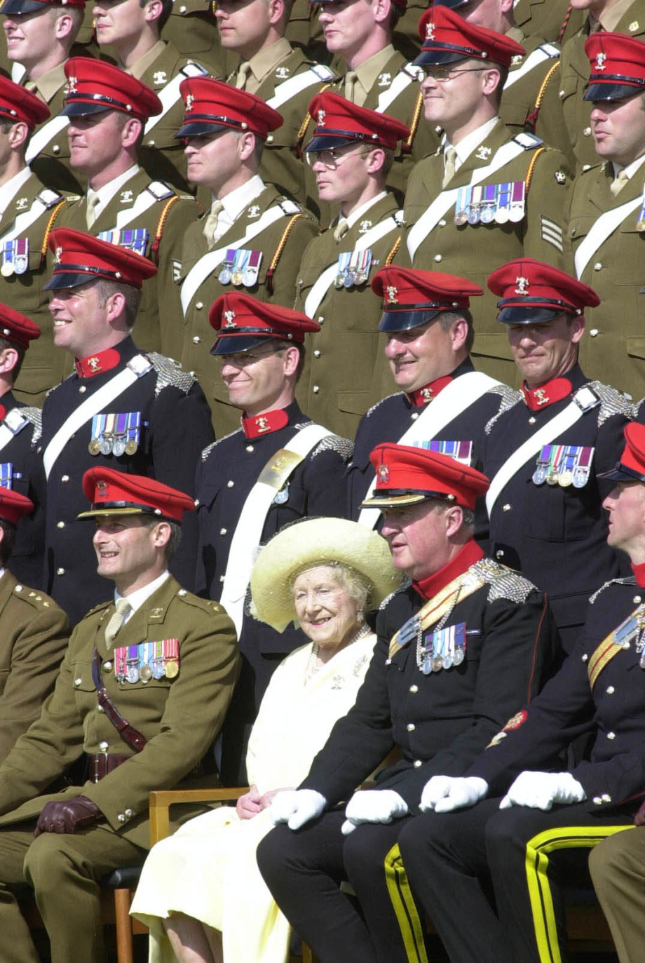 Queen Elizabeth The Queen Mother with the Royal Lancers