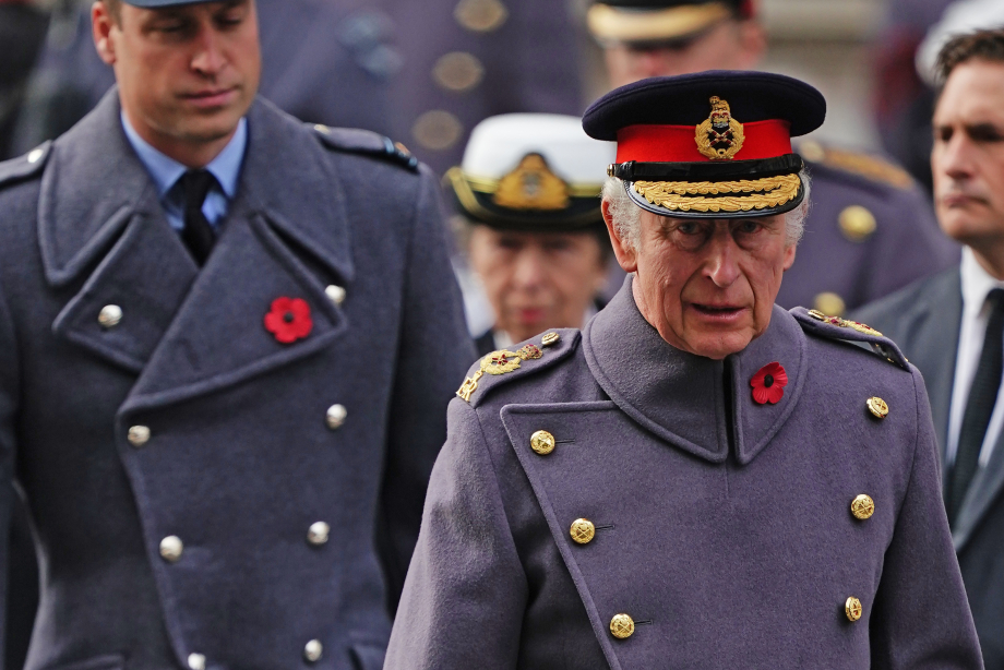 The King and The Prince of Wales on Remembrance Sunday