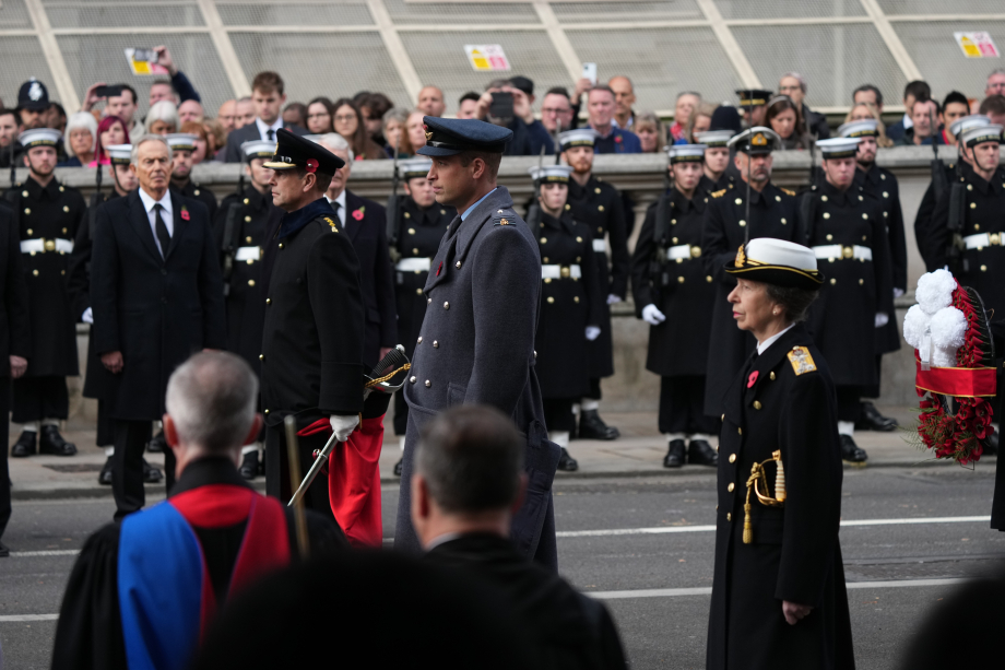 Members of the Royal Family pay their respects at The Cenotaph on Remembrance Sunday