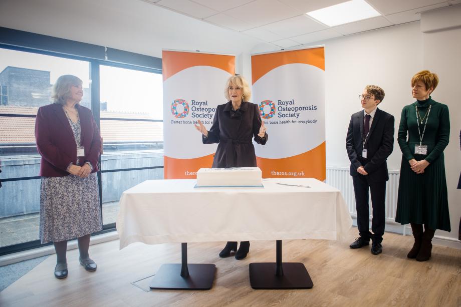 The Queen at the Royal Osteoporosis Society offices in Bath