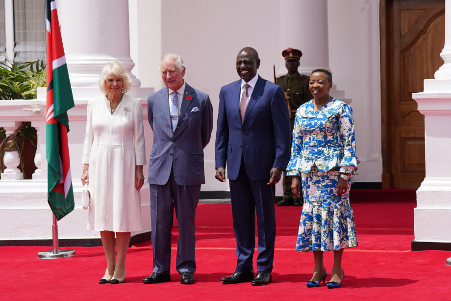 The King and Queen with the President and First Lady of Kenya