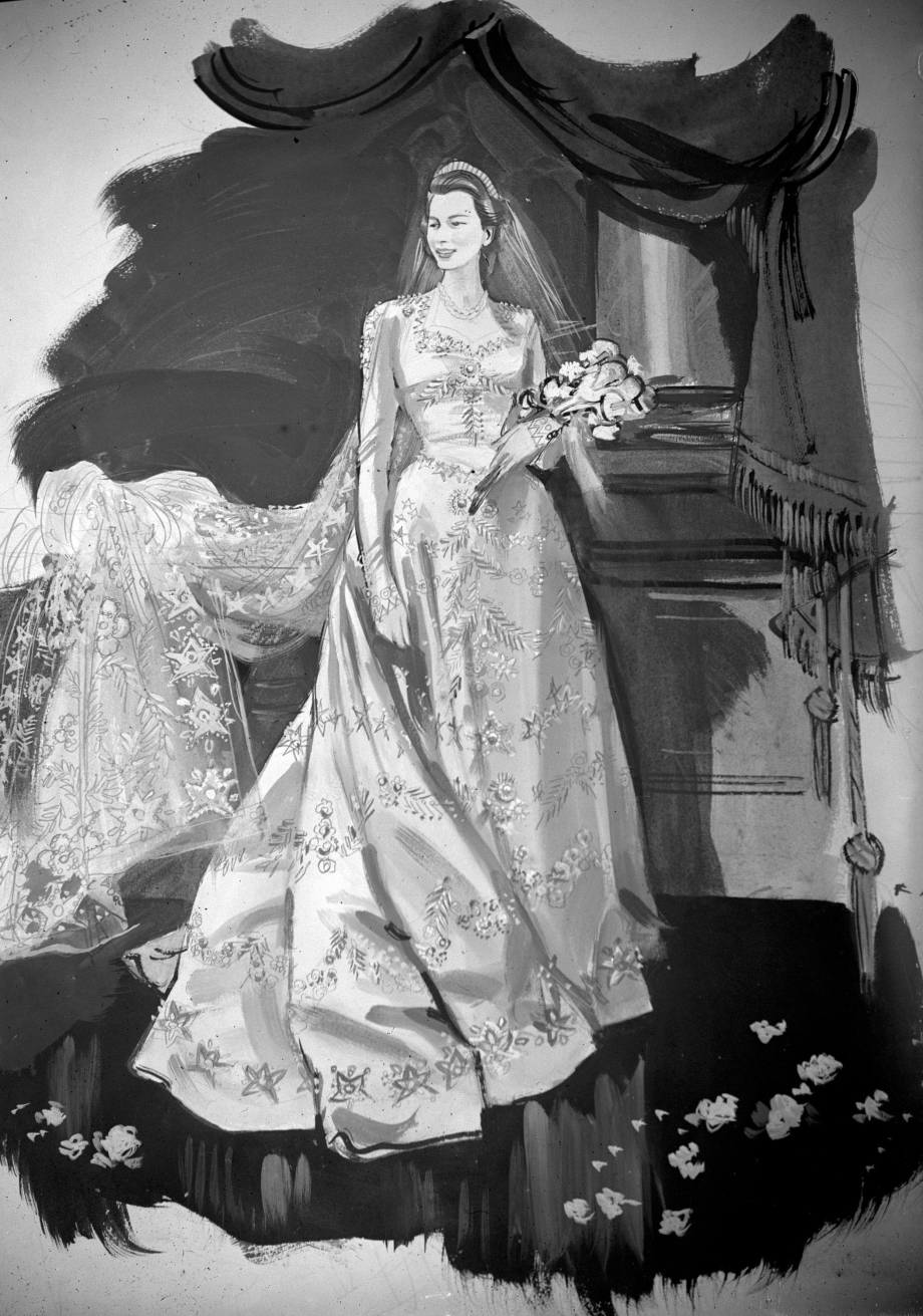 Norman Hartnell's design for the dress