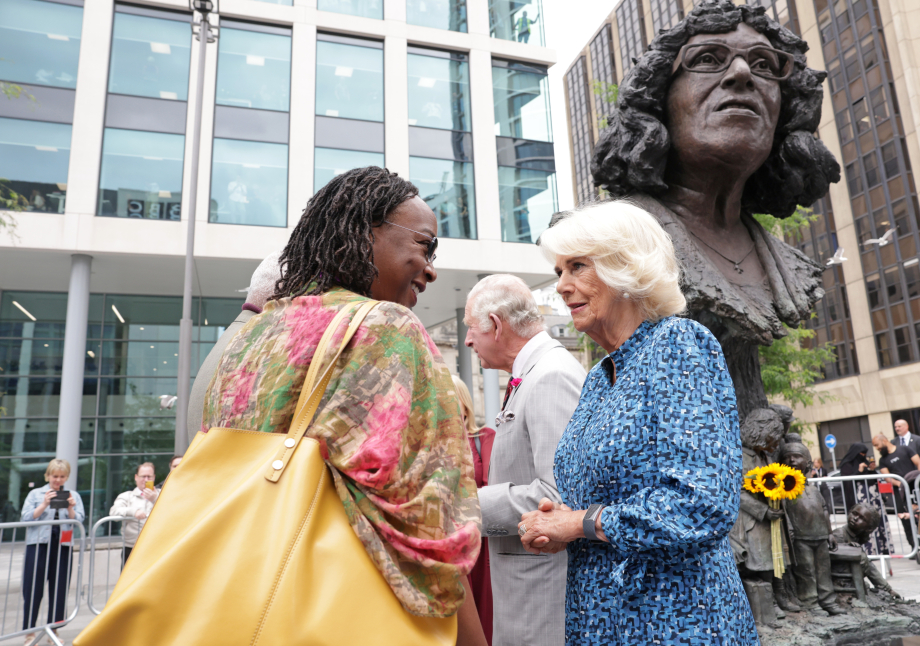 The Prince of Wales and The Duchess of Cornwall view Betty Campbell's Statue