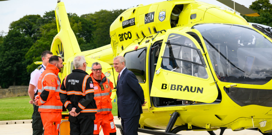 The Duke of York visits Yorkshire Air Ambulance 