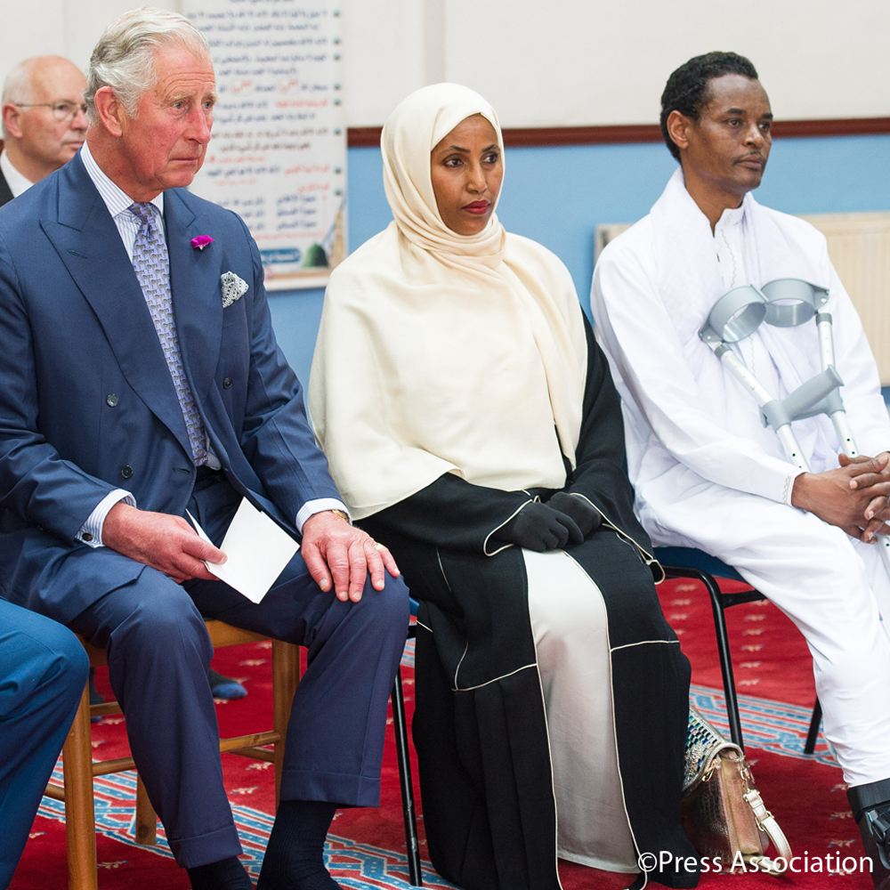 HRH sits with faith leaders from the local community