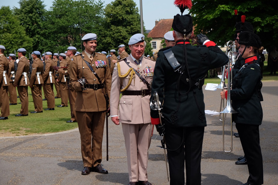 His Royal Highness inspects the troops at the Army Air Corps' 60th Anniversary