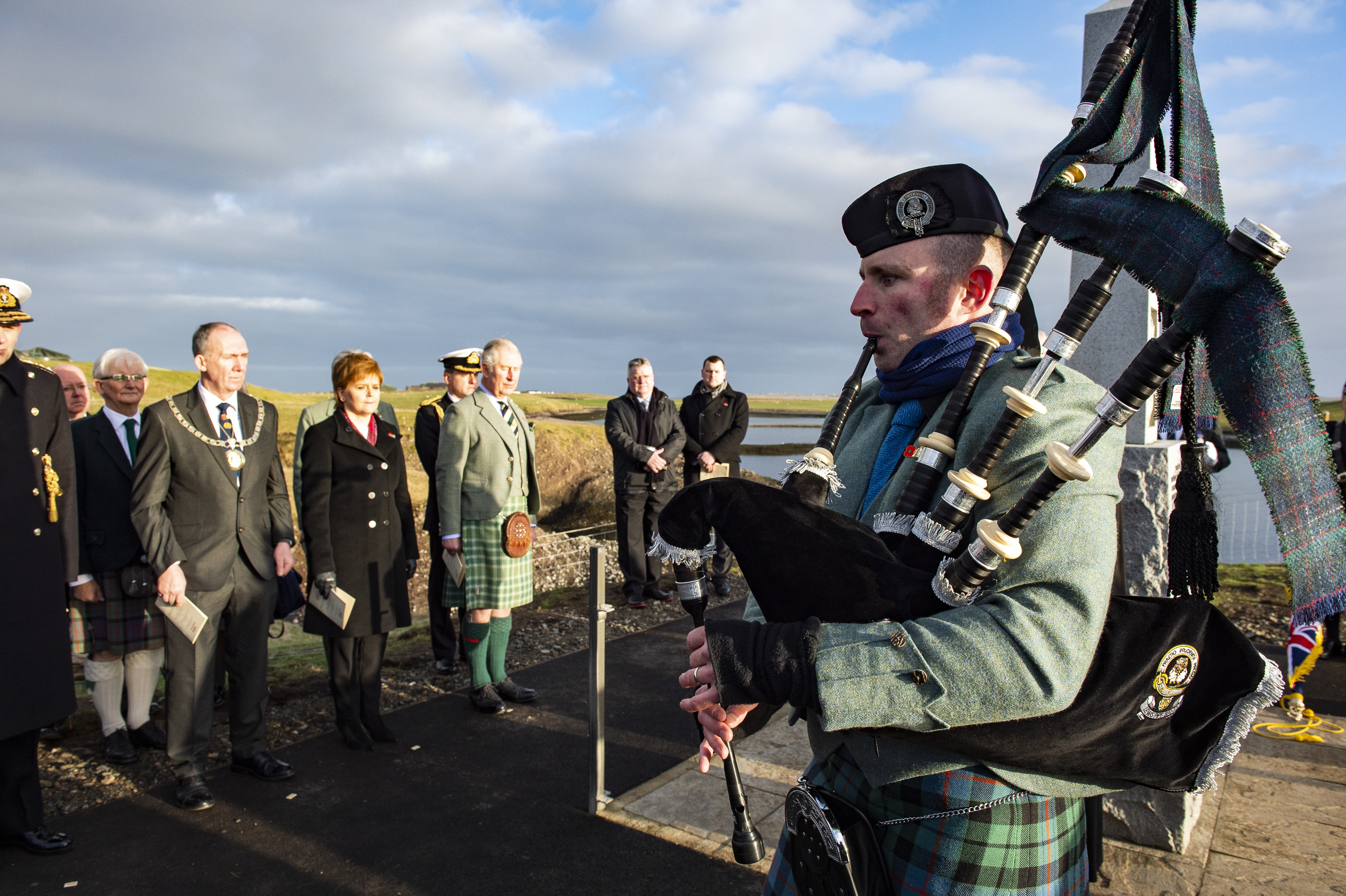 HRH The Lord of The Isles attends Centenary Service to commemorate the loss of HMY Iolaire