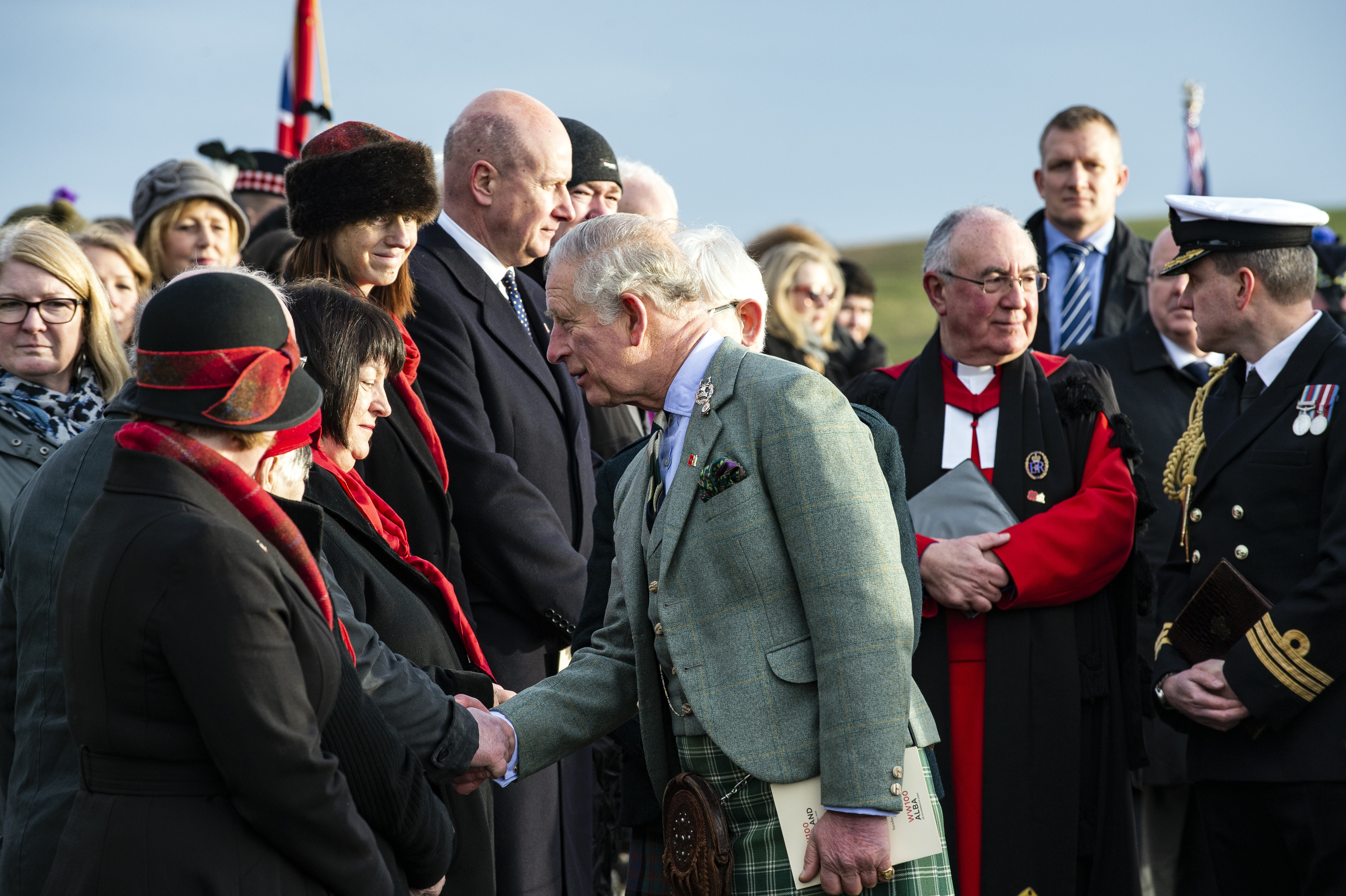 HRH The Lord of The Isles attends Centenary Service to commemorate the loss of HMY Iolaire