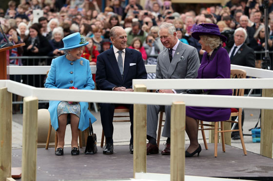 Her Majesty The Queen and The Duke of Edinburgh, accompanied by The Prince of Wales and The Duchess of Cornwall, visited Poundbury in Dorset today.