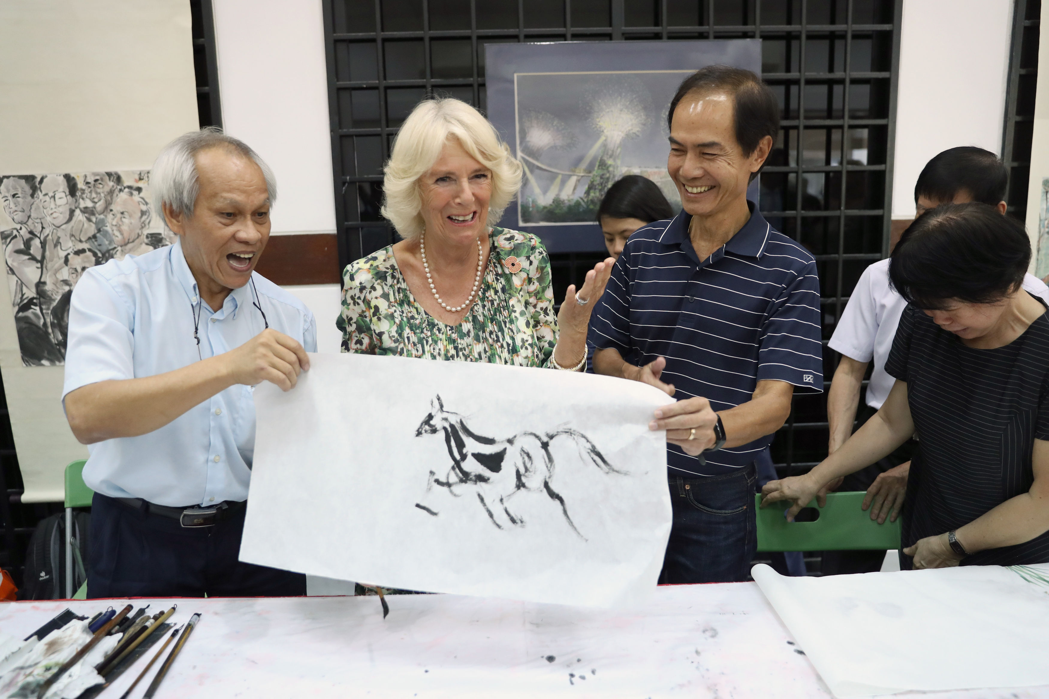 The Duchess of Cornwall visits the Tiong Bahru community centre
