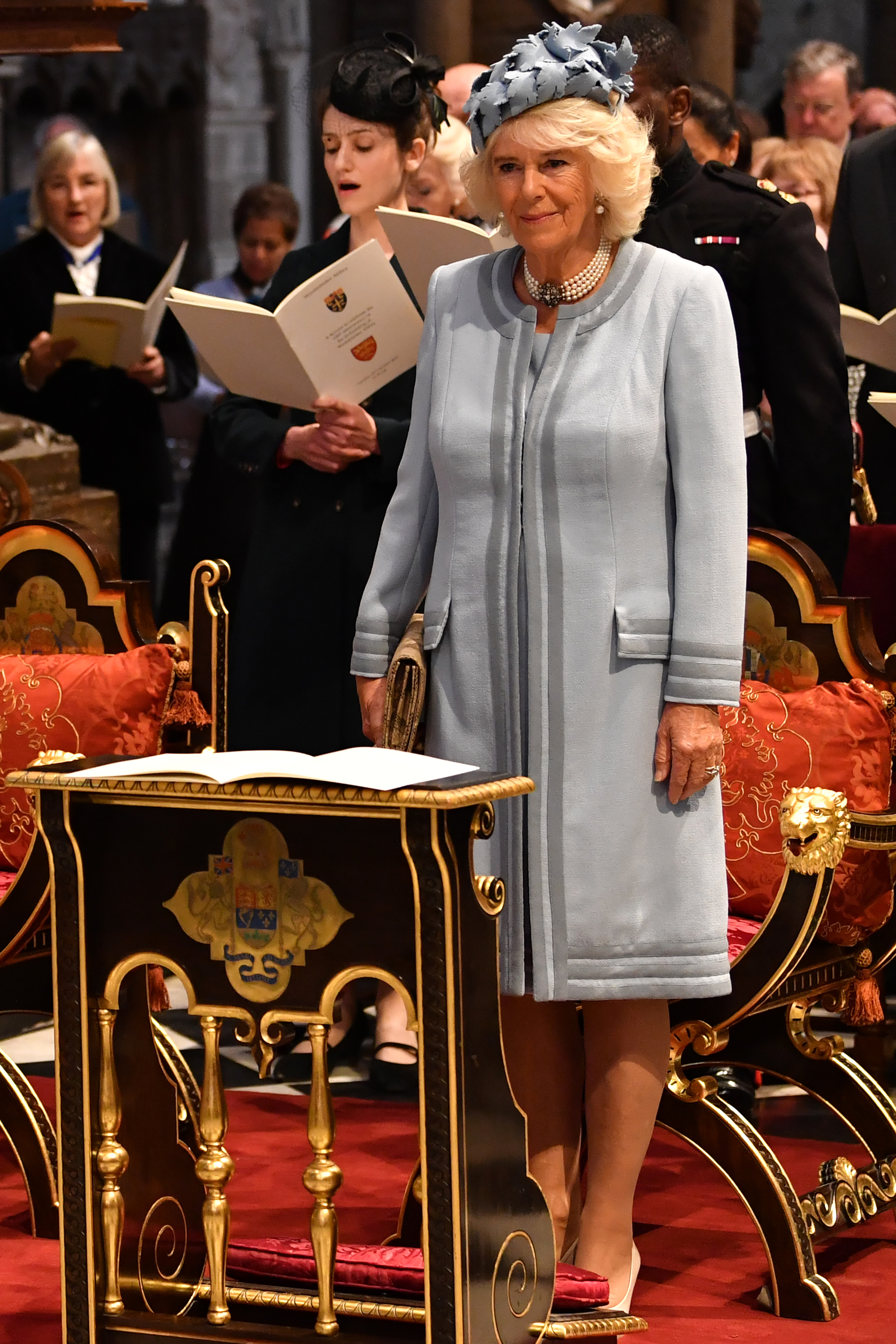 The Duchess of Cornwall attends a service at Westminster Abbey