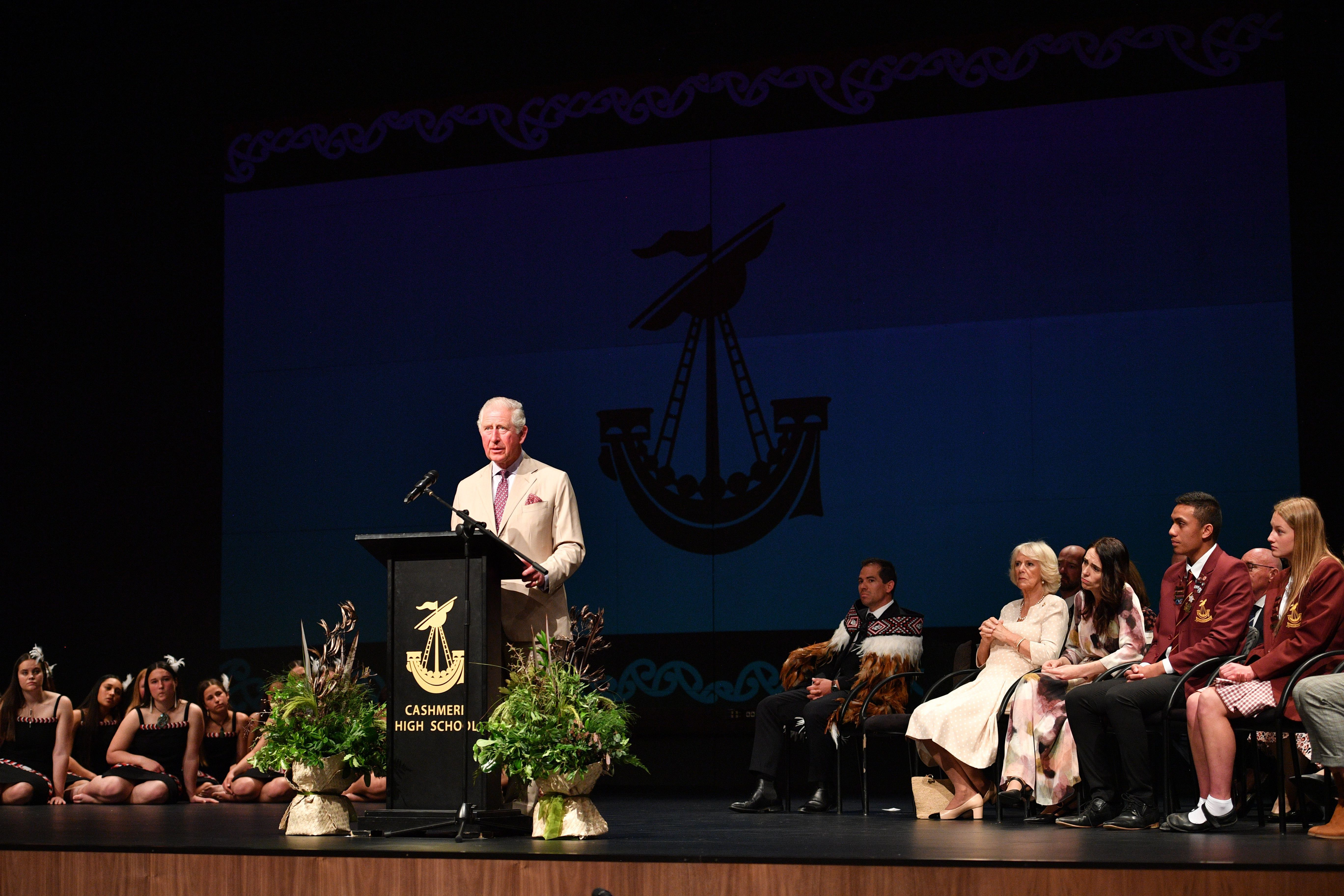 The Prince of Wales and The Duchess of Cornwall at Cashmere High School
