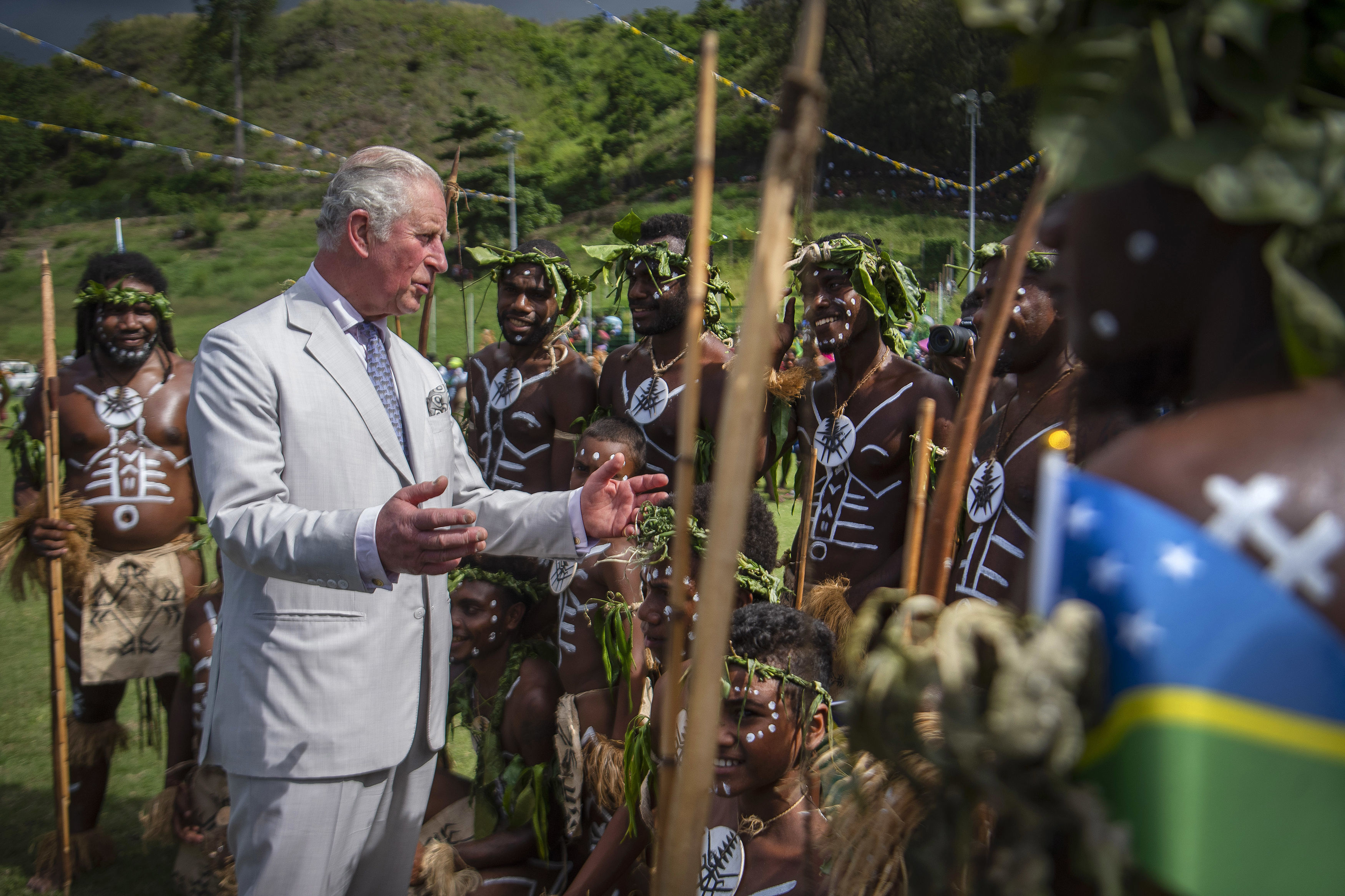The Prince of Wales meeting traditional dancers 