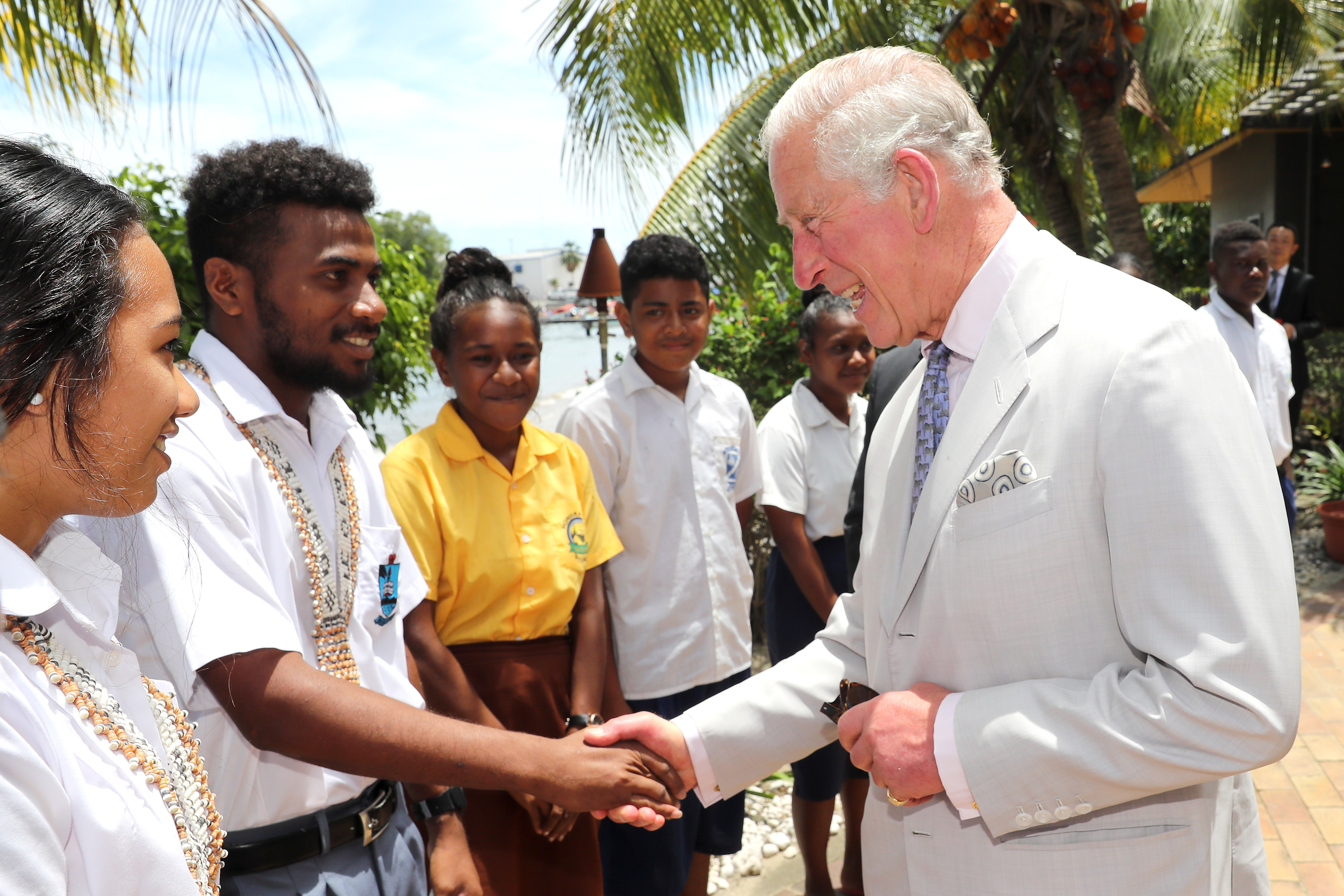 The Prince meets local schoolchildren at a State Reception