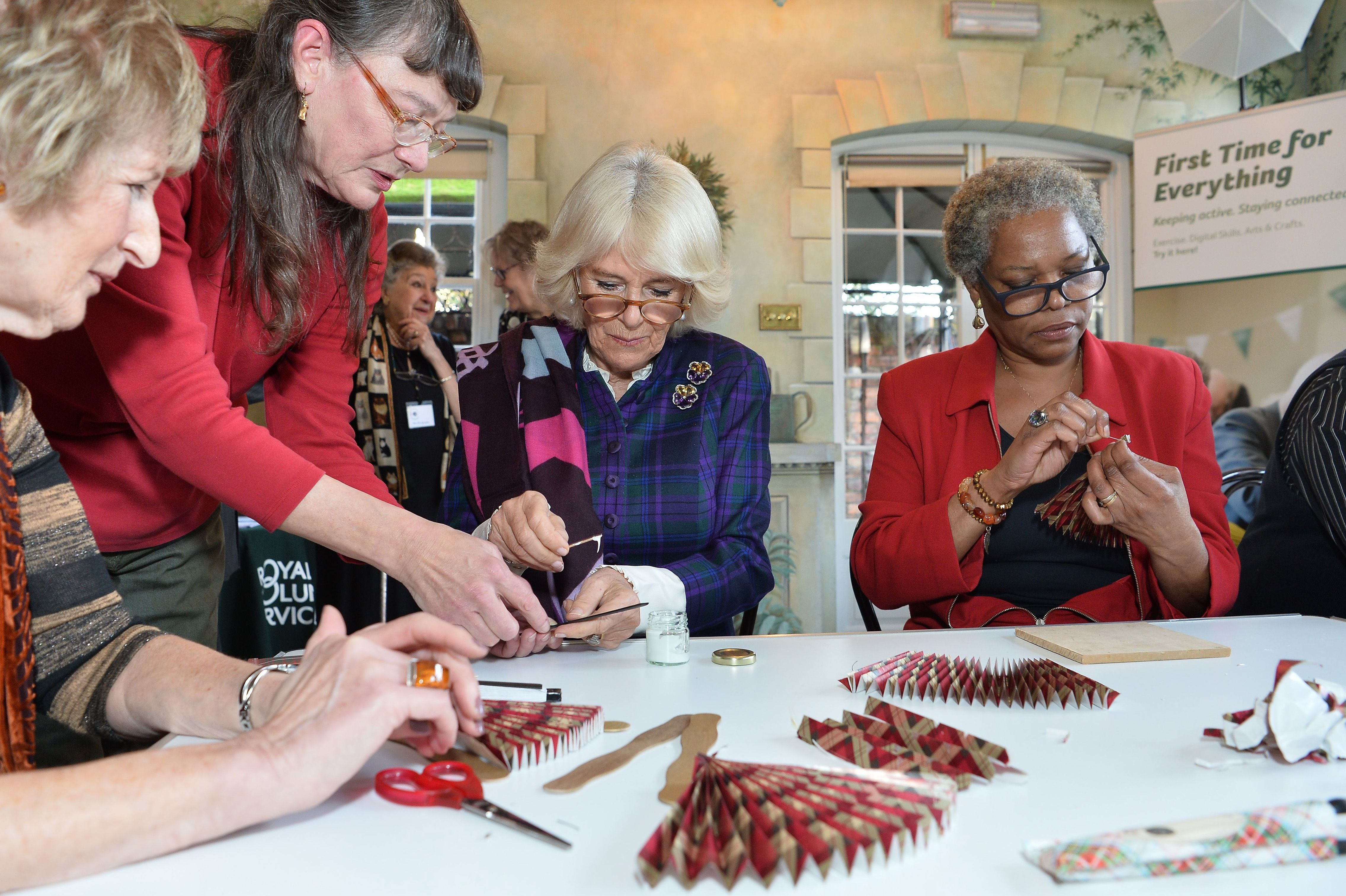 Fan making masterclass with The Duchess of Cornwall 