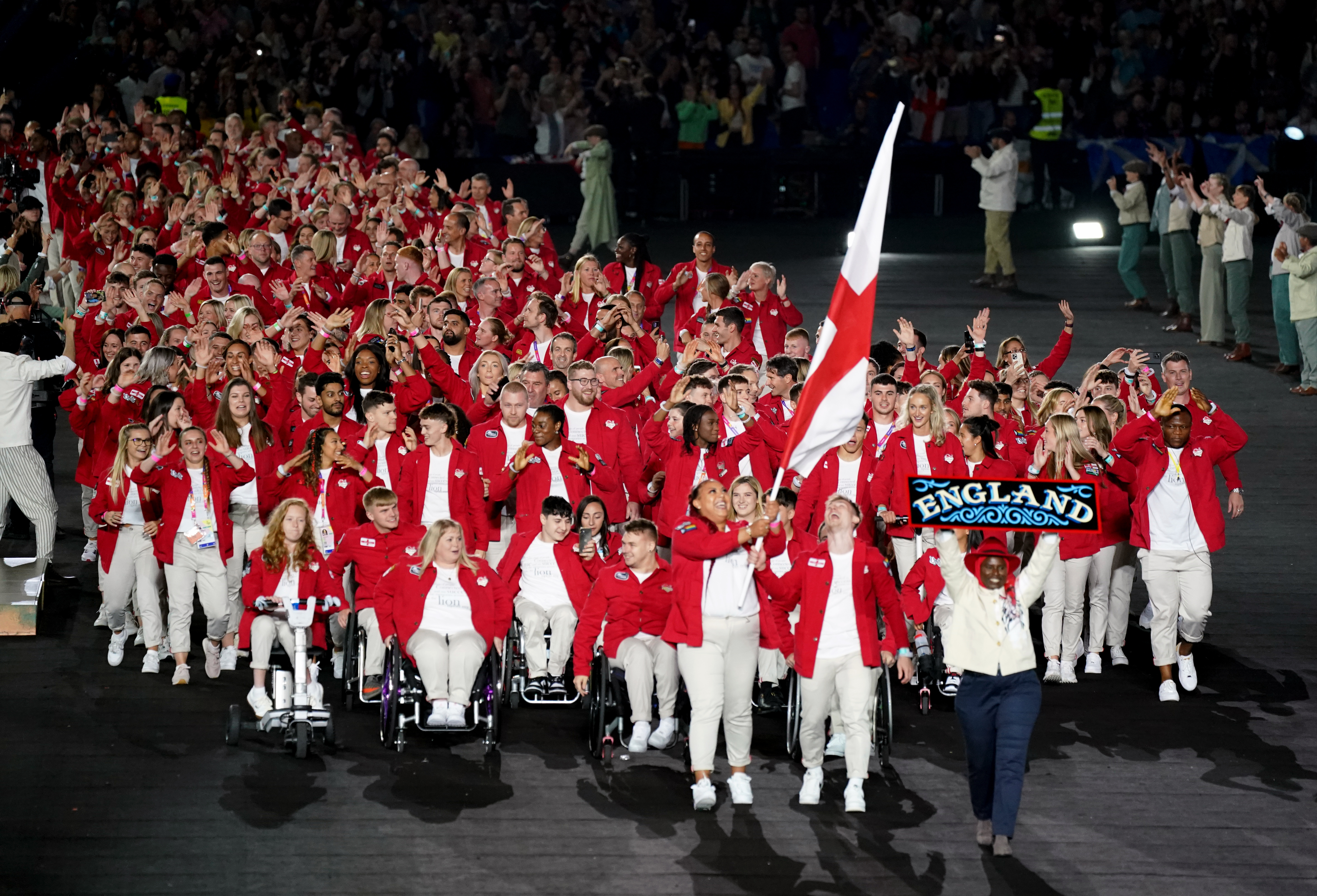 Team England enter the stadium as host nation of the Commonwealth Games