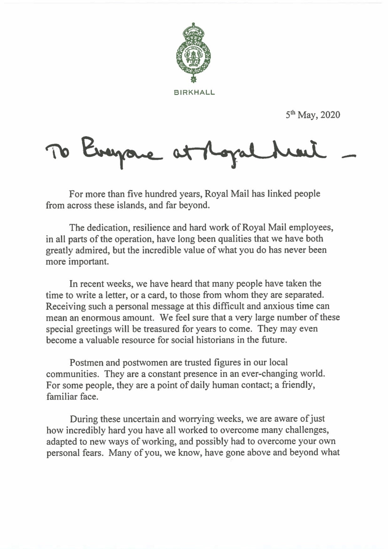 1/2 - A Letter to Royal Mail