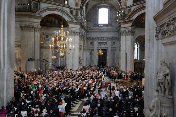 Members of the Royal Family and guests attend a Thanksgiving Service at St Paul's Cathedral