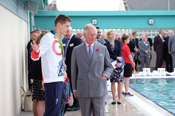 His Royal Highness meets Olympic swimmer Duncan Scott