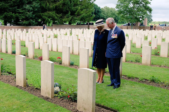TRH at the grave of Captain Harry Cubitt, The Duchess's Great Uncle