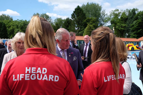 TRH meet lifeguards at Pontypridd Lido