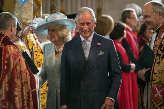 The Prince of Wales and The Duchess of Cornwall arrive at St Paul's Cathedral in London