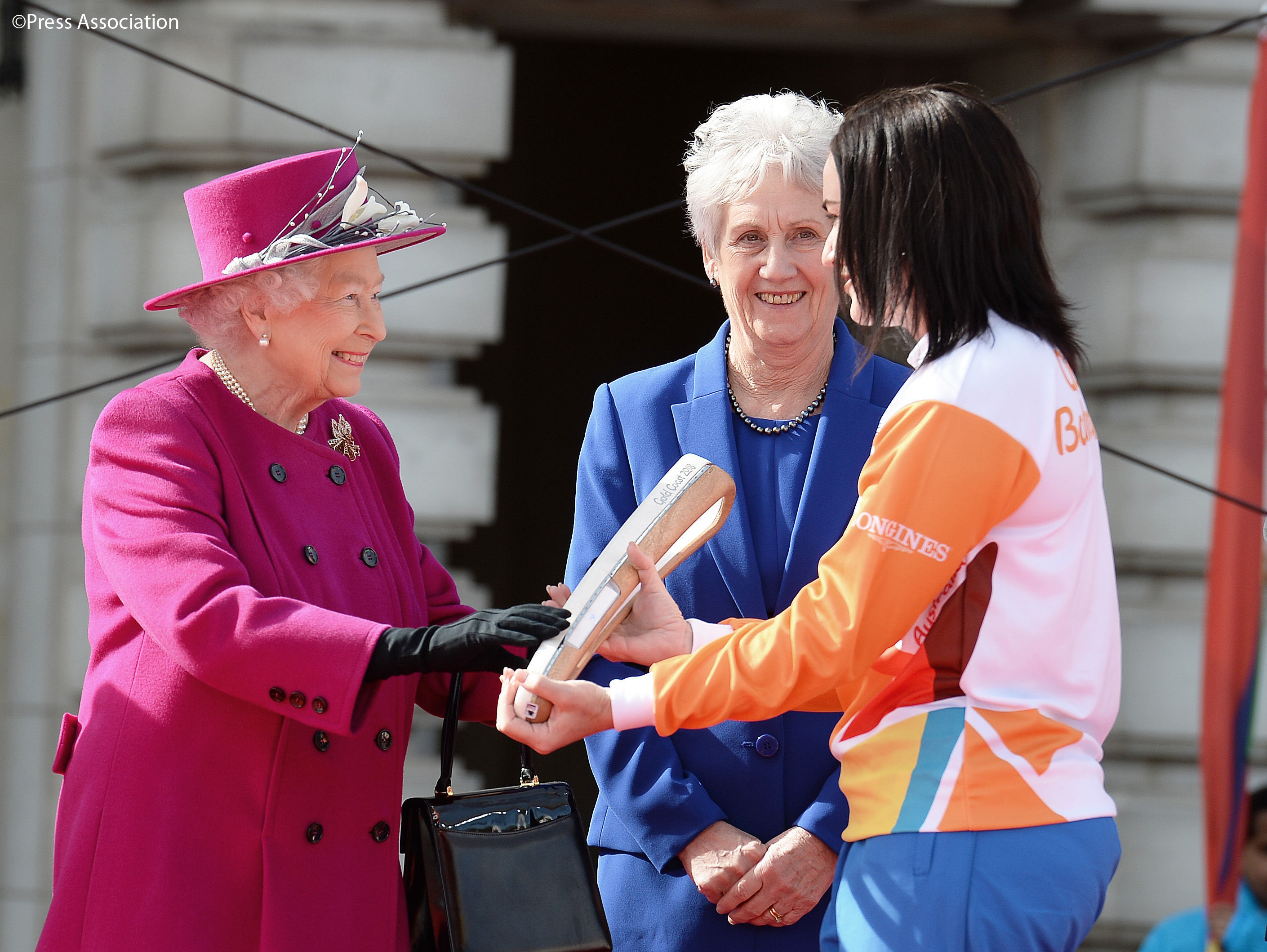 The Queen starts the Commonwealth Baton Relay outside Buckingham Palace in March 2017