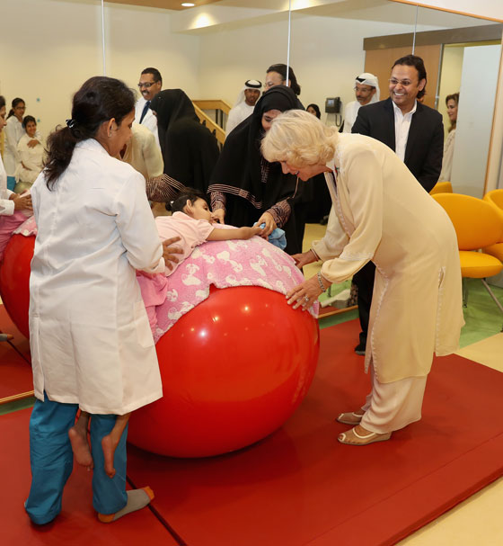 The Duchess of Cornwall meets patients during a visit to Al Jalila Children's Speciality Hospital in Dubai