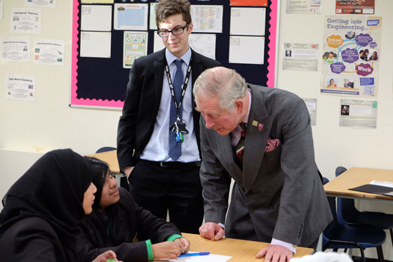The Prince of Wales visits Fitzalan School