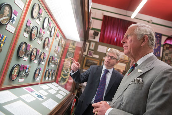 The Prince visits the Regimental Museum of The Royal Welsh