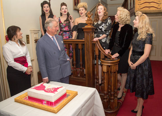 HRH with the Tootsie Rollers at a reception for Walk the Walk