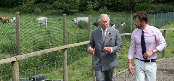 The Prince of Wales with Jimmy Doherty at Jimmy's Farm
