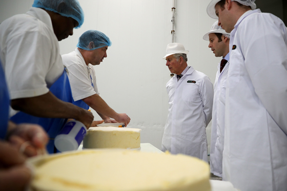 The Prince of Wales at Dewlay Cheesemakers in Lancashire