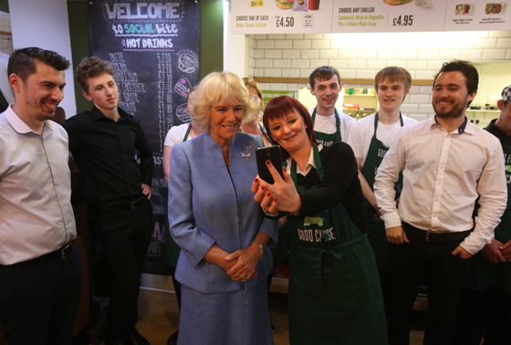 The Duchess of Rothesay visited Social Bite, a cafe in Edinburgh which feeds, trains and employs members of the homeless community.