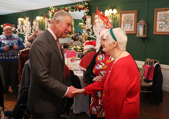 The Prince of Wales surprises guests during a tea dance at Dumfries House in Scotland