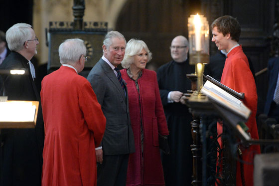 TRH meet members of King's College Choir
