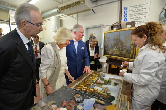 Their Royal Highnesses at the Opificio delle Pietre Dure