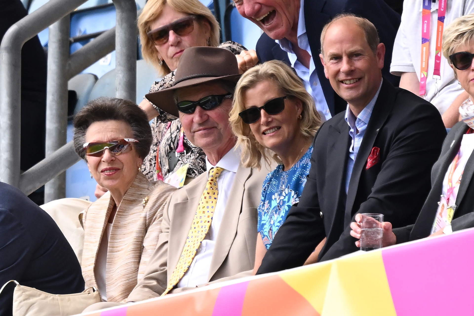 The Princess Royal, Sir Tim Laurence and The Earl and Countess of Wessex at the Commonwealth Games