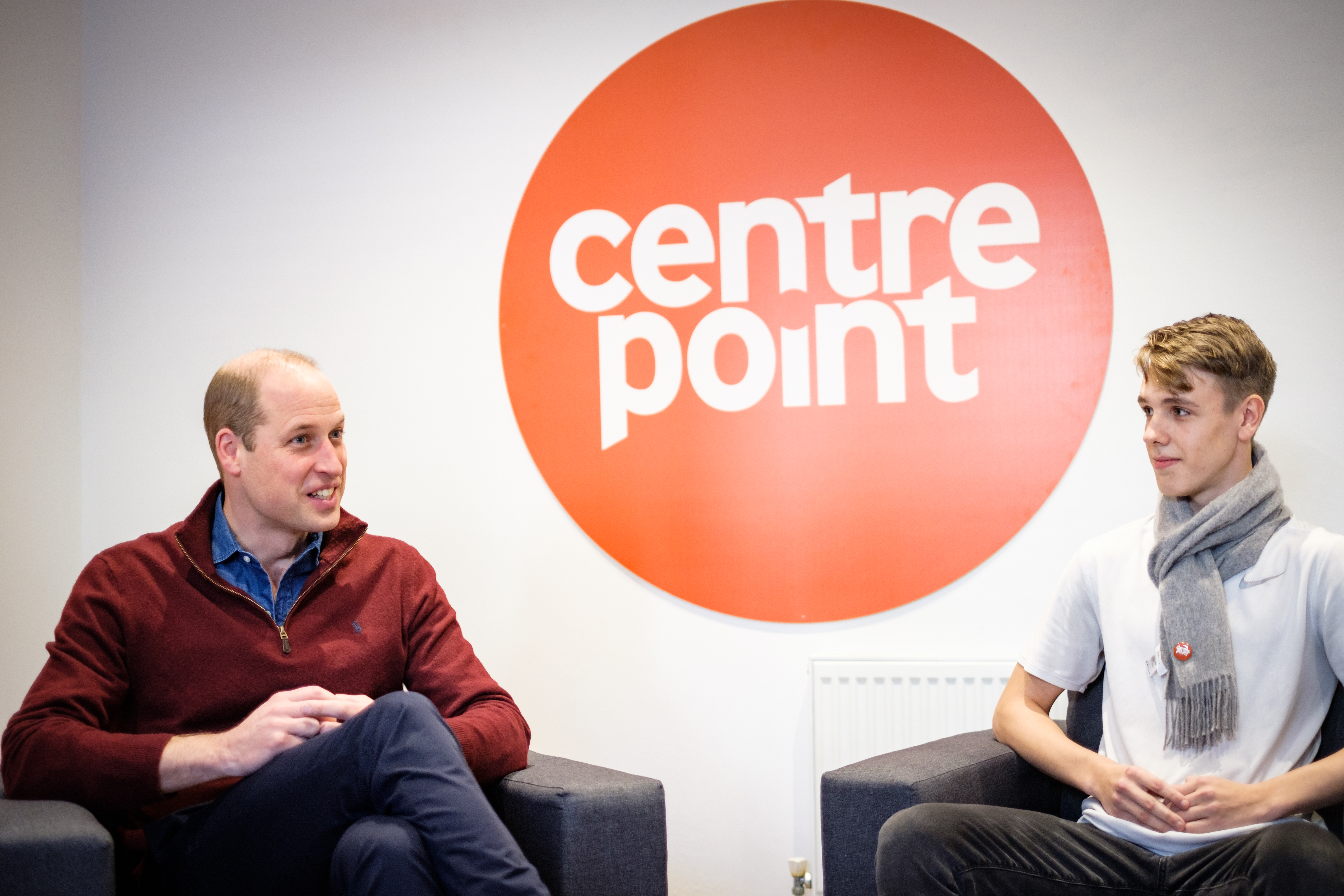 The Duke of Cambridge meets residents at Centrepoint's new Apprenticeship House in London.