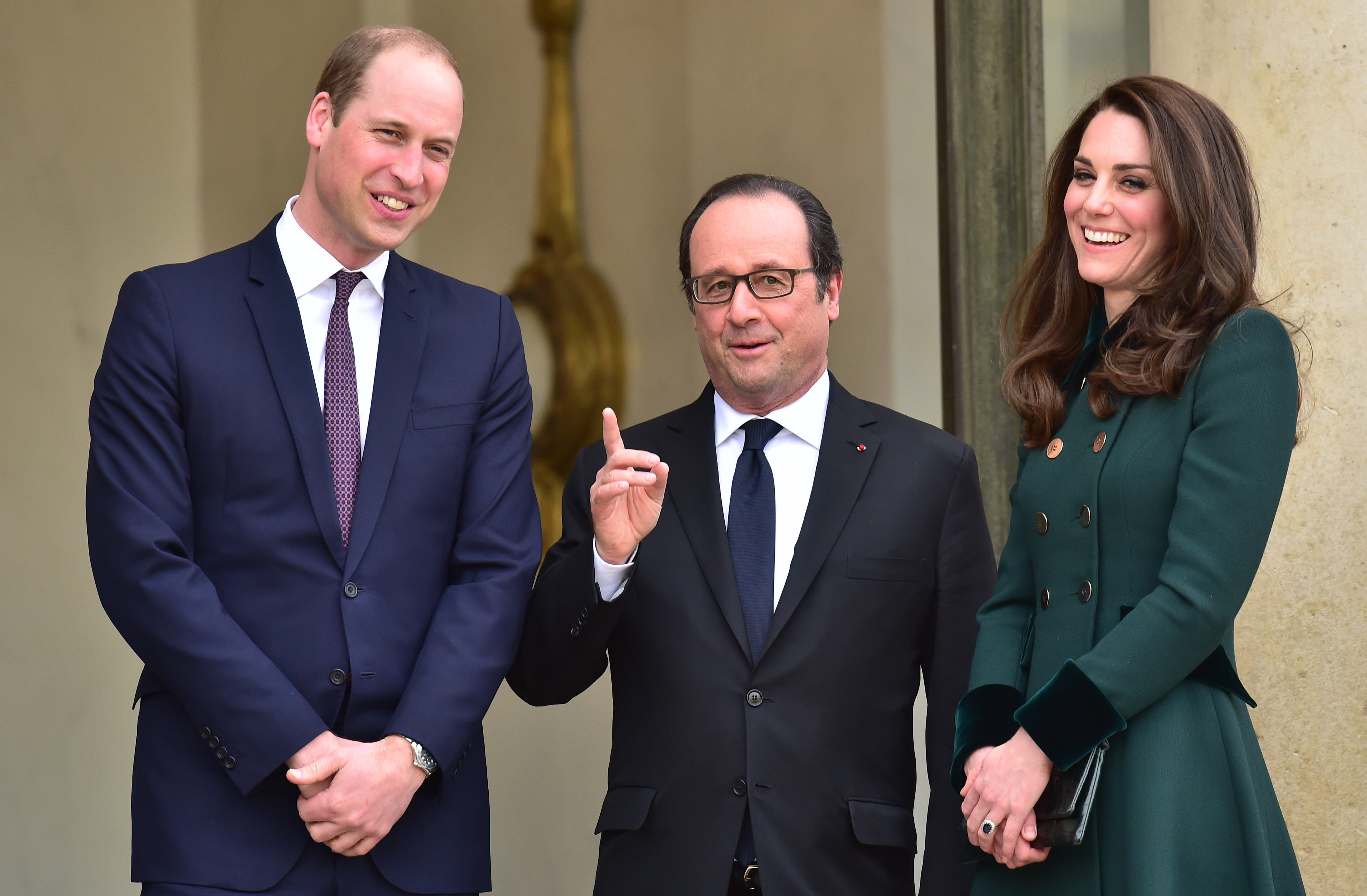 The Duke and Duchess of Cambridge meet French President François Hollande.