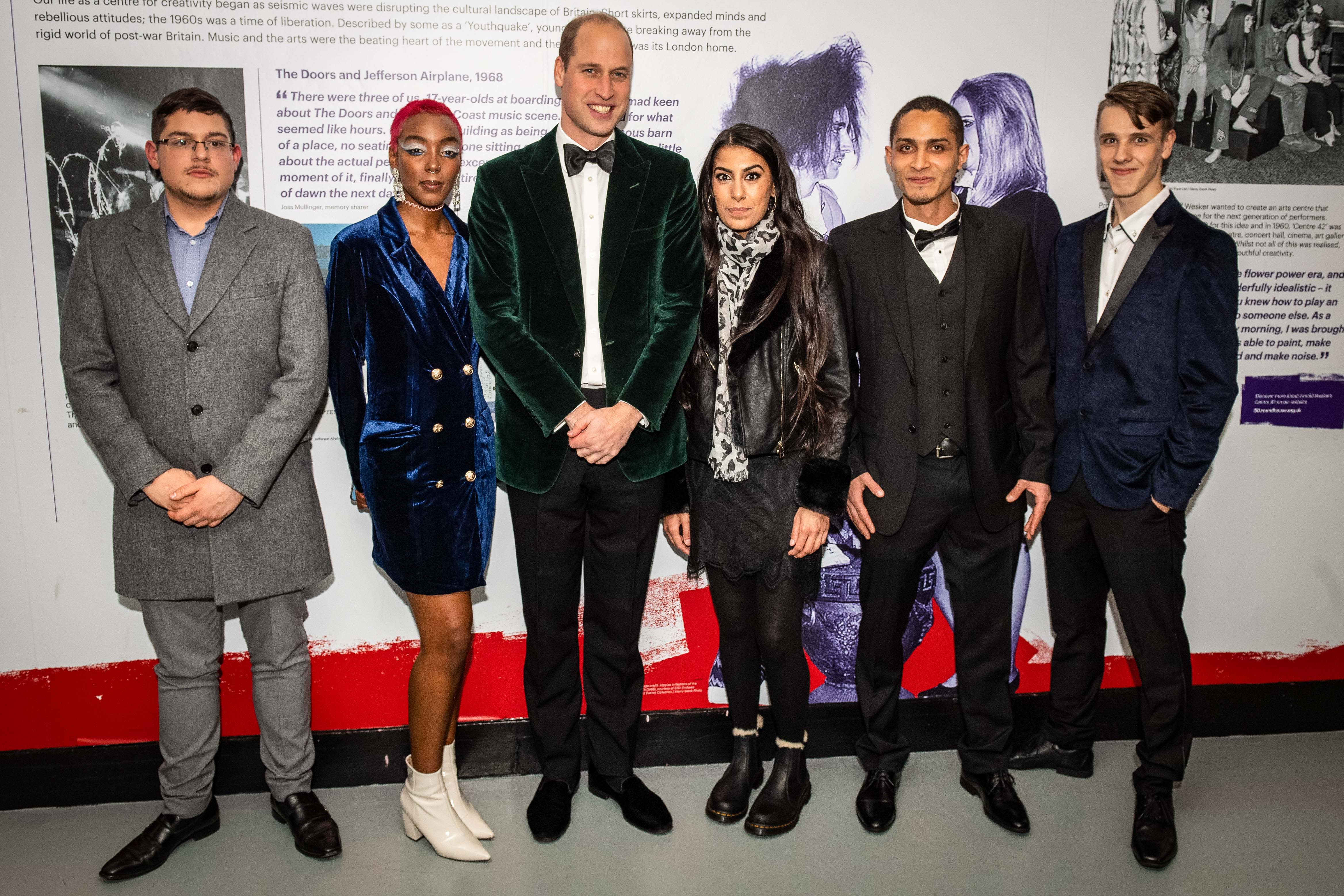 The Duke of Cambridge, alongside residents of Centrepoint's Apprenticeship House, attends the Centrepoint 50th anniversary gala.