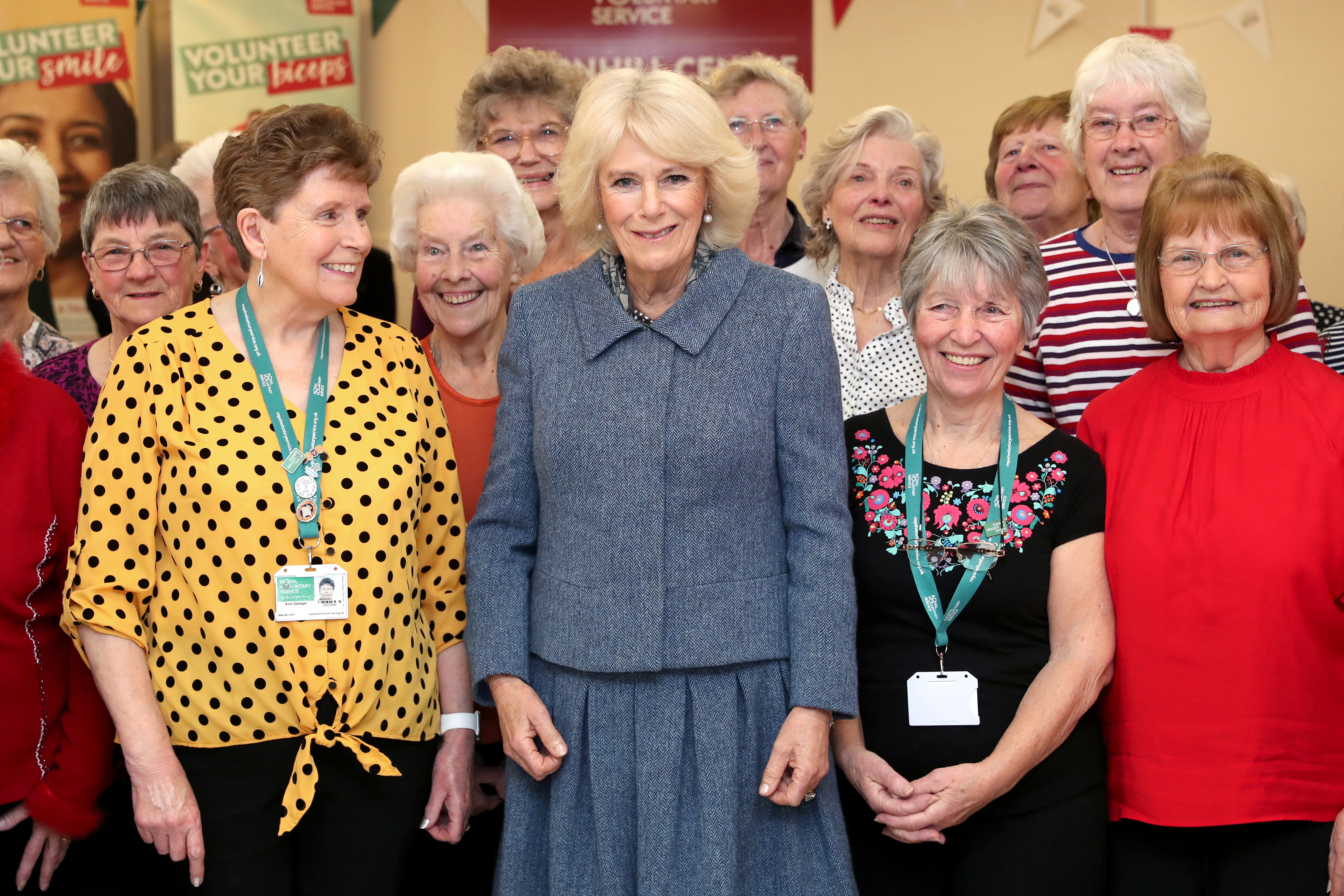 The Duchess of Cornwall with volunteers in Banbury