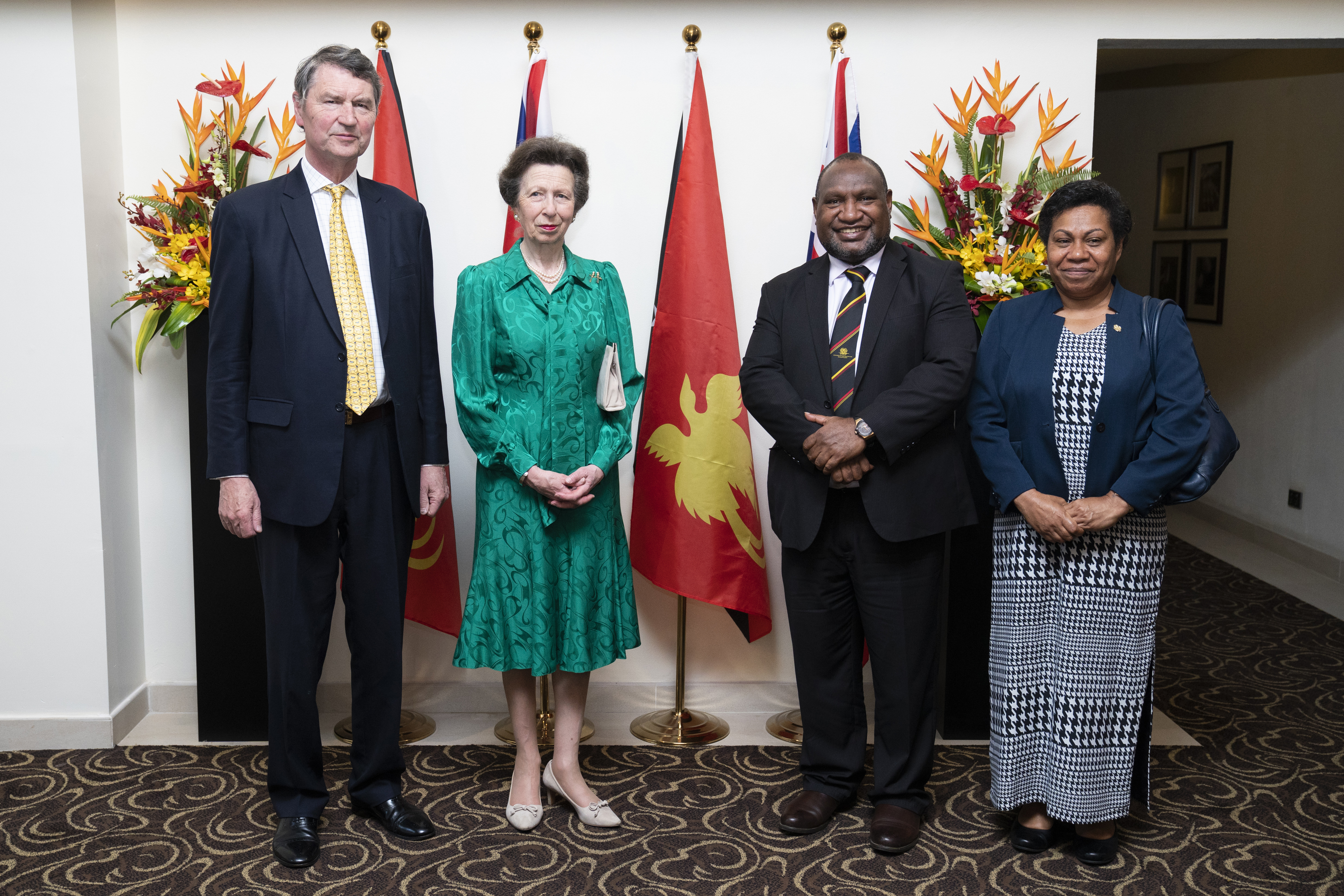 The Princess Royal and Vice Admiral Sir Tim Laurence are welcomed to Papua New Guinea