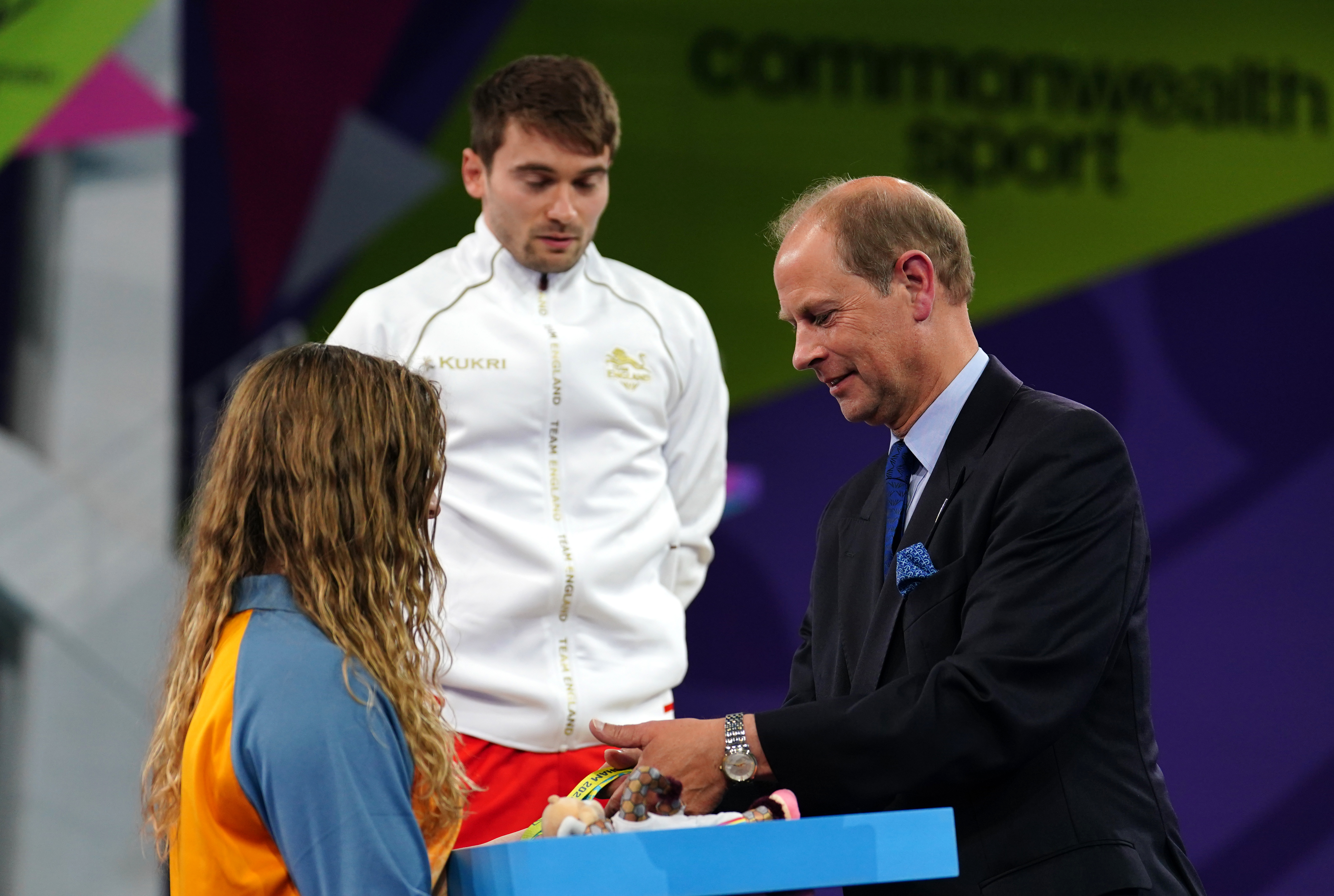 The Earl of Wessex presents a Gold Medal to Daniel Goodfellow