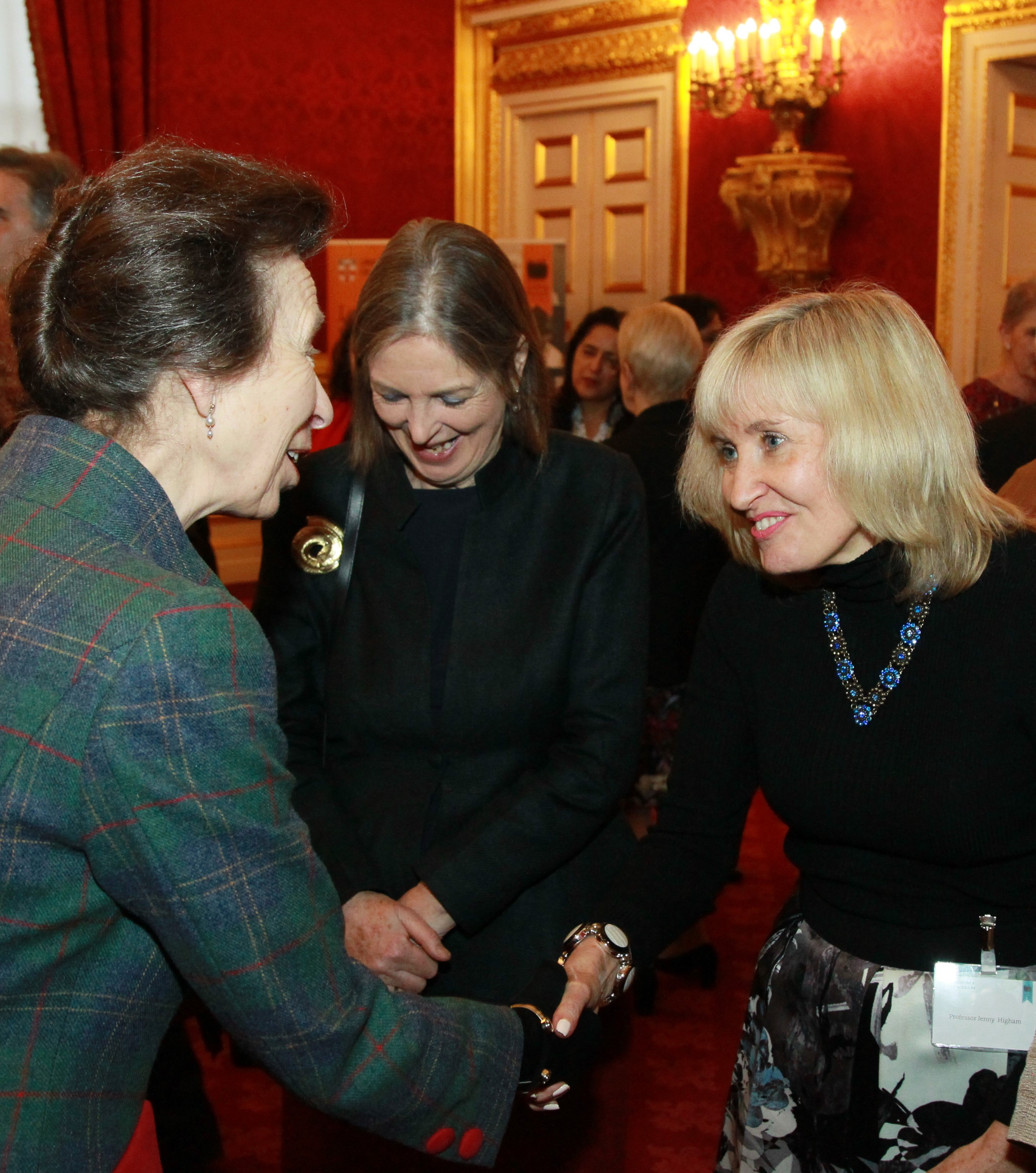 The Princess Royal meets people at the reception