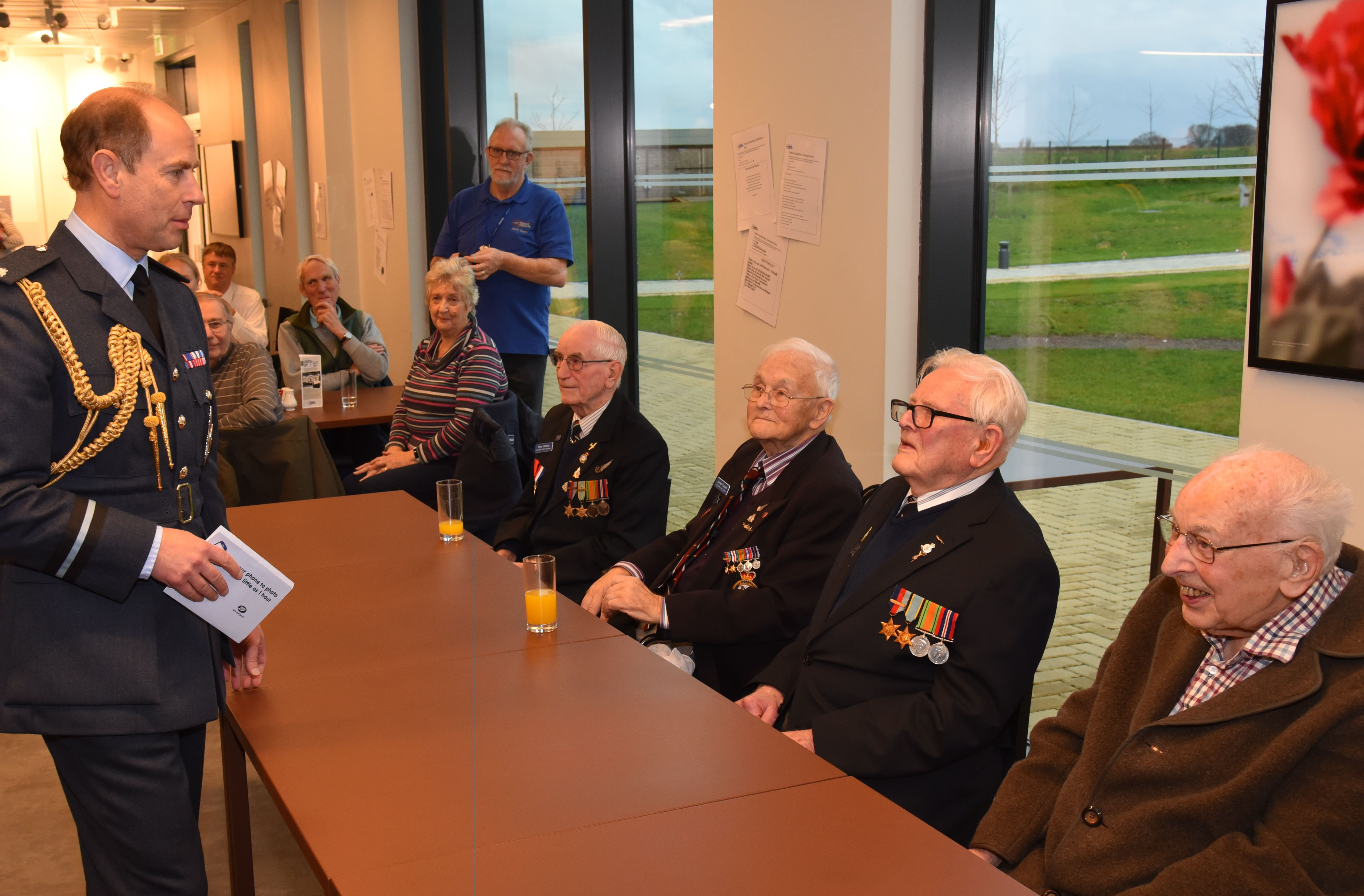 The Earl of Wessex meets volunteers at the International Bomber Command Centre 