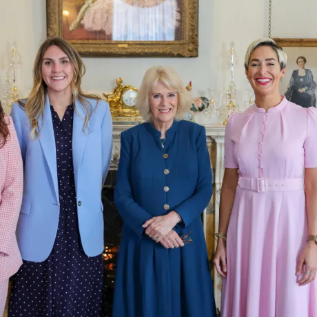 The Queen Consort with Team ExtraOARdinary at Clarence House